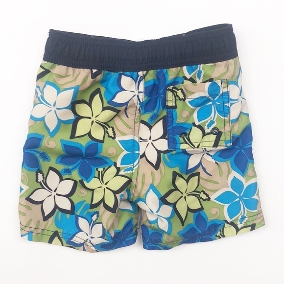Gymboree tropical Hawaiian print baby boys swim trunks - Picture 2 of 4